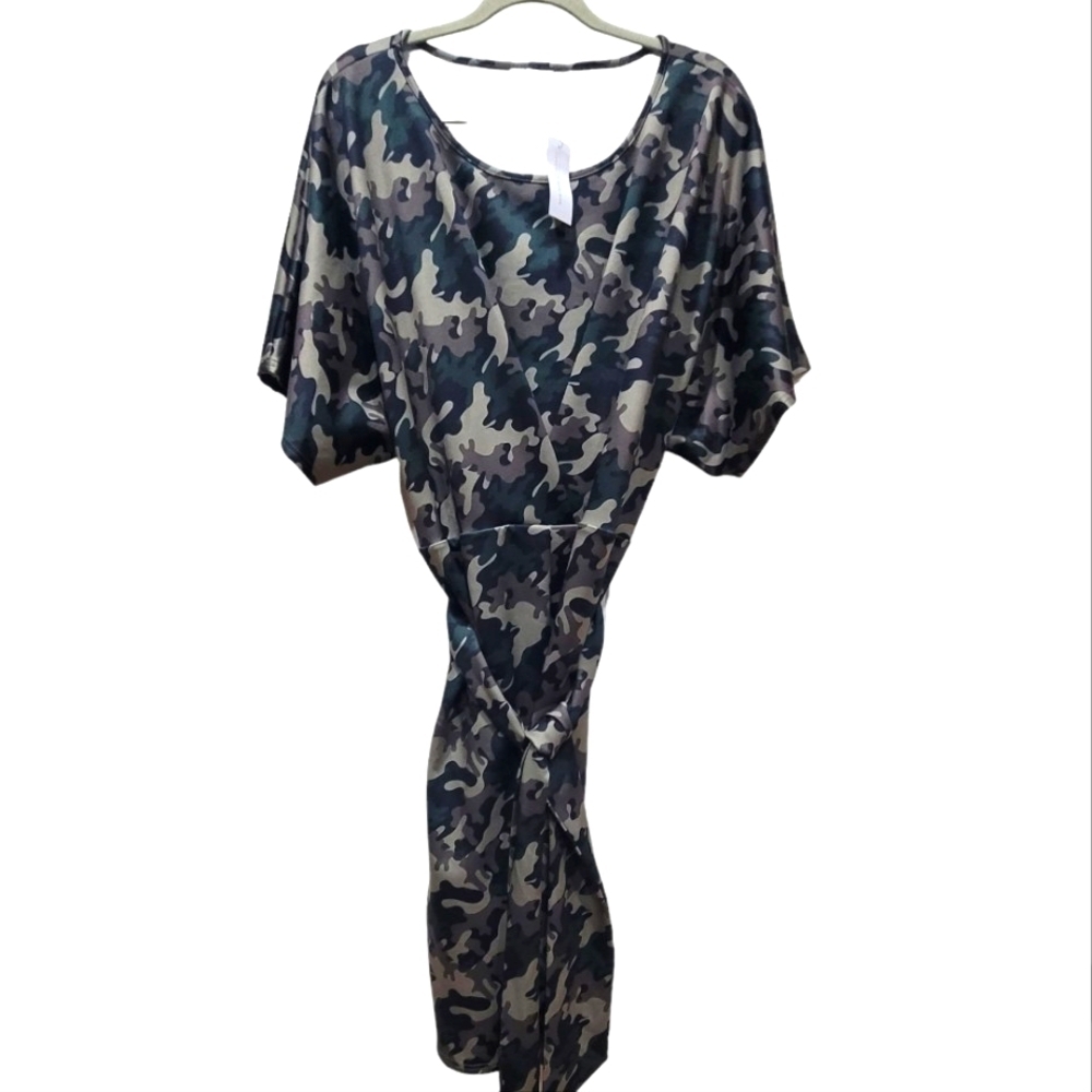 NWT XXL Military Midi Dress with Waist Tie String